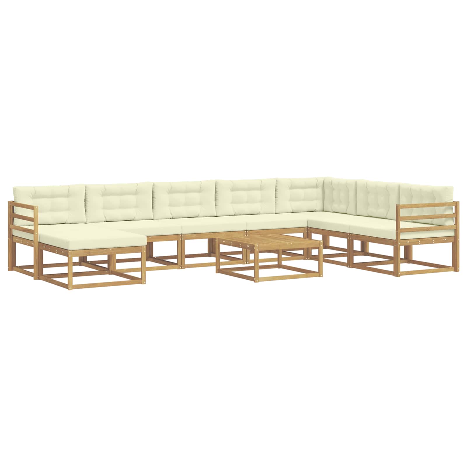 Outdoor-Sofagarnitur 9 pcs Weiß und Creme
