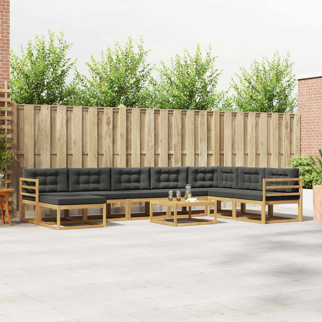 Outdoor-Sofagarnitur 9 pcs Weiß und Anthrazit