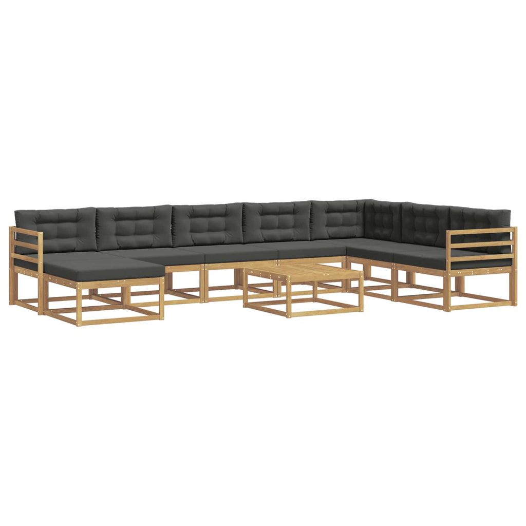 Outdoor-Sofagarnitur 9 pcs Weiß und Anthrazit