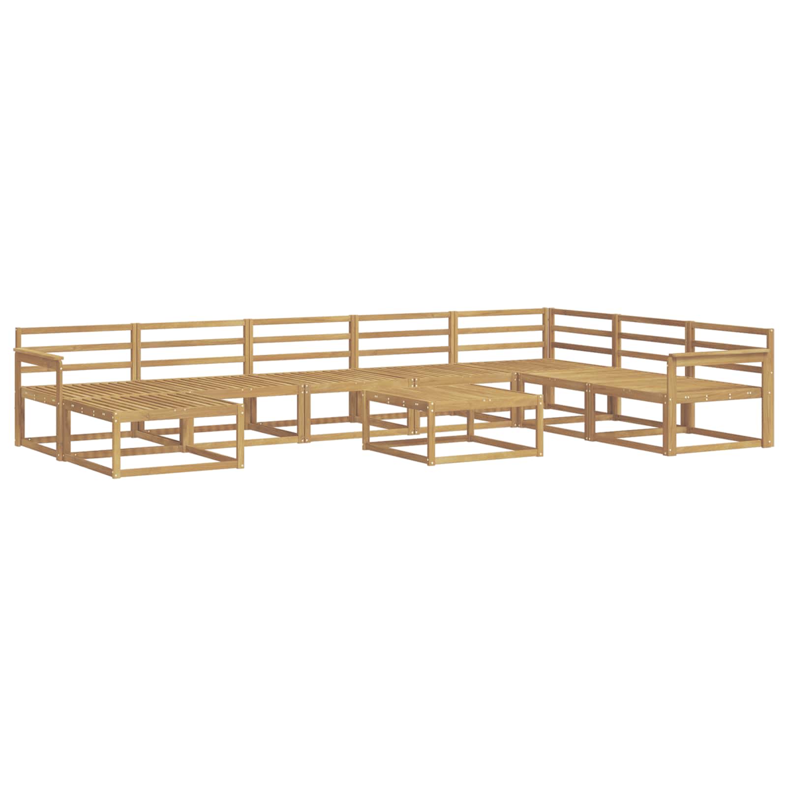Outdoor-Sofagarnitur 9 pcs Weiß Massivholz Akazie