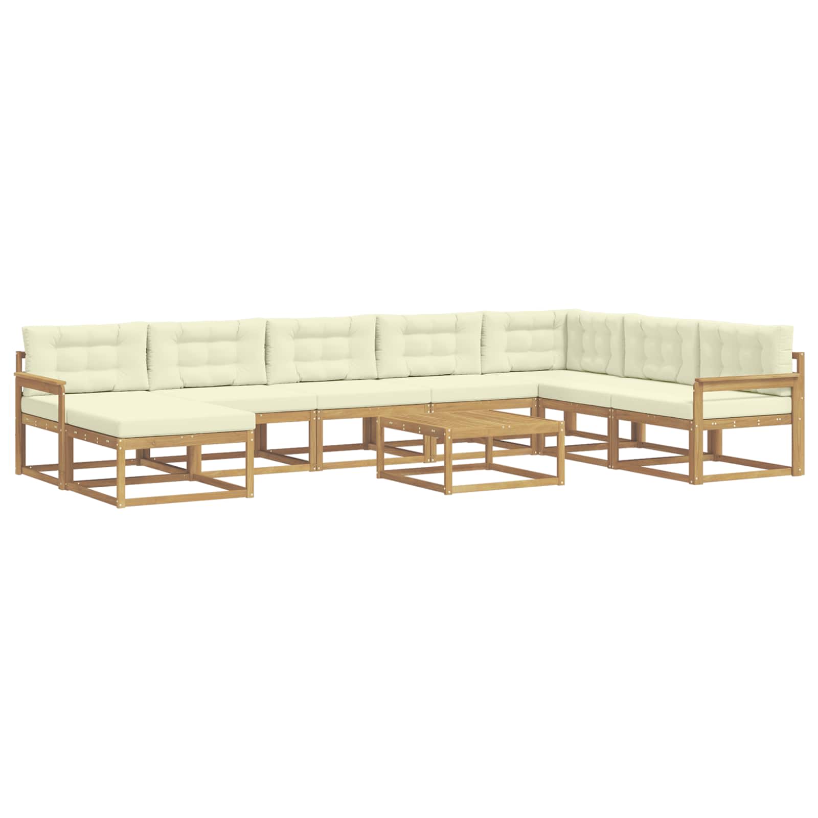 Outdoor-Sofagarnitur 9 pcs Weiß und Creme