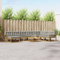 Outdoor-Sofagarnitur 9 pcs Weiß und Hellgrau