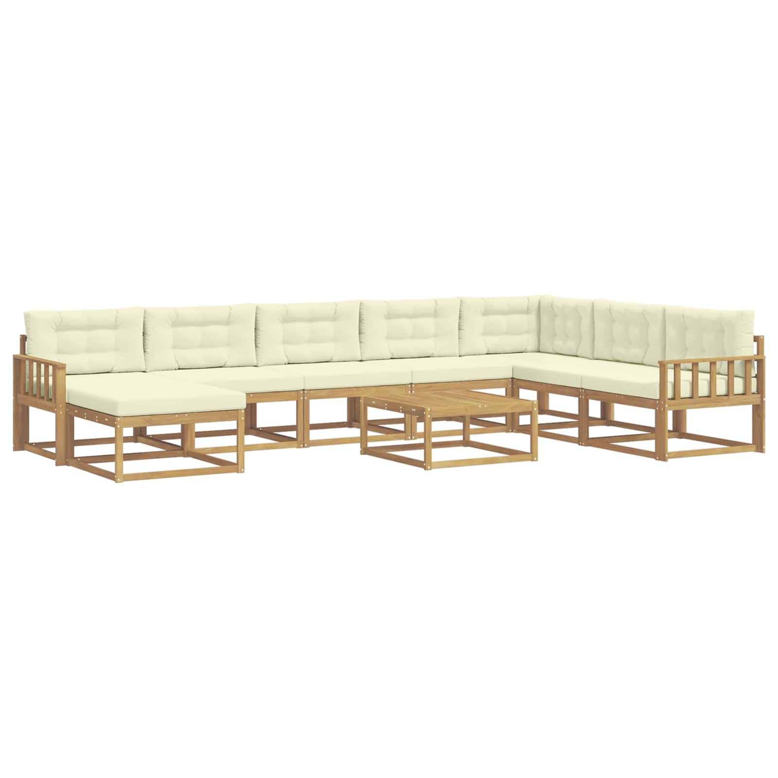 Outdoor-Sofagarnitur 9 pcs Weiß und Creme