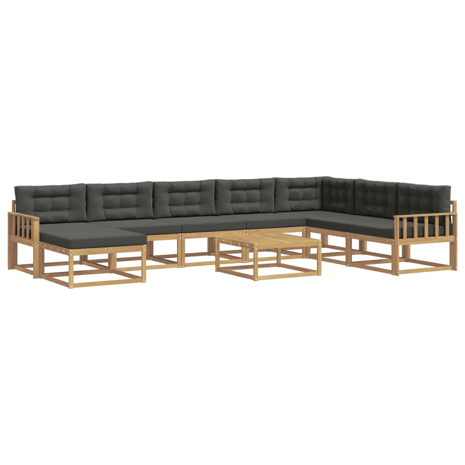Outdoor-Sofagarnitur 9 pcs Weiß und Anthrazit