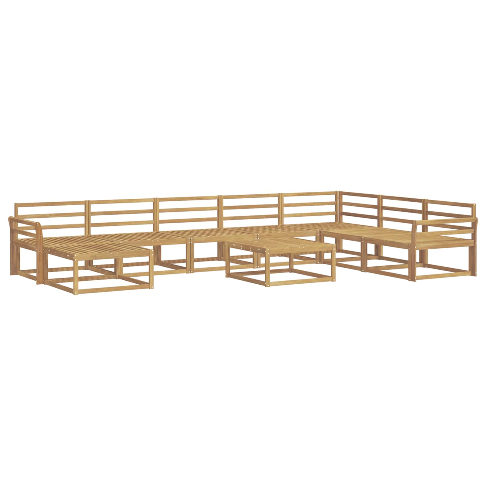 Outdoor-Sofagarnitur 9 pcs Weiß Massivholz Akazie