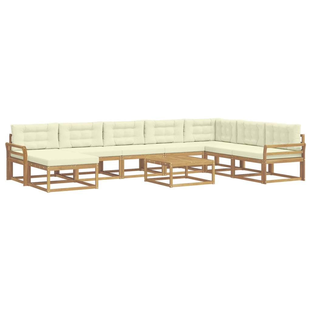 Outdoor-Sofagarnitur 9 pcs Weiß und Creme