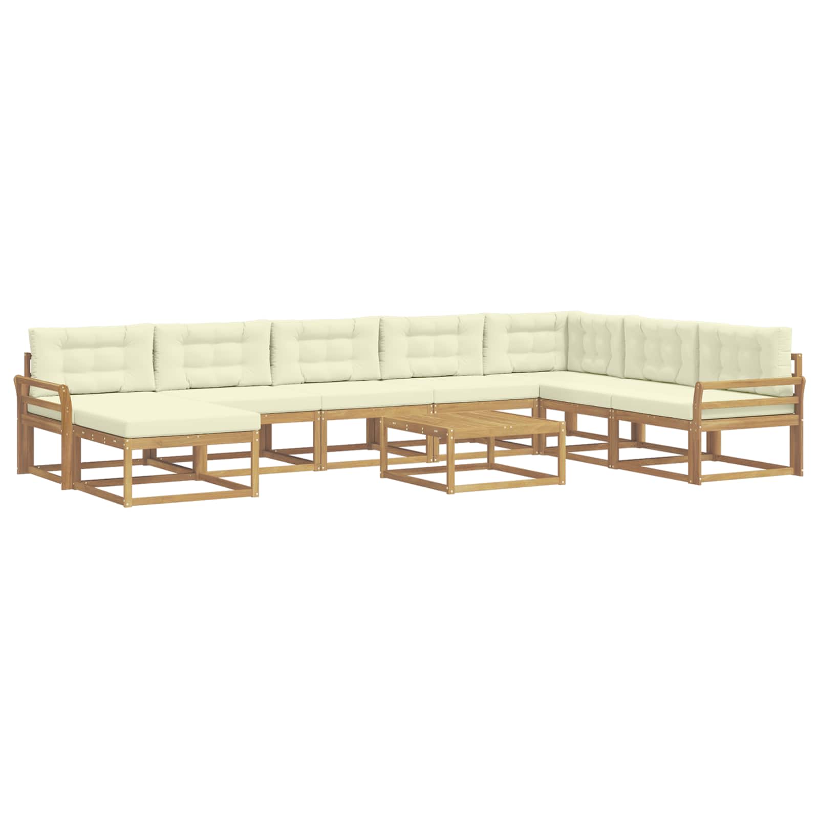 Outdoor-Sofagarnitur 9 pcs Weiß und Creme