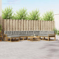 Outdoor-Sofagarnitur 9 pcs Weiß und Hellgrau