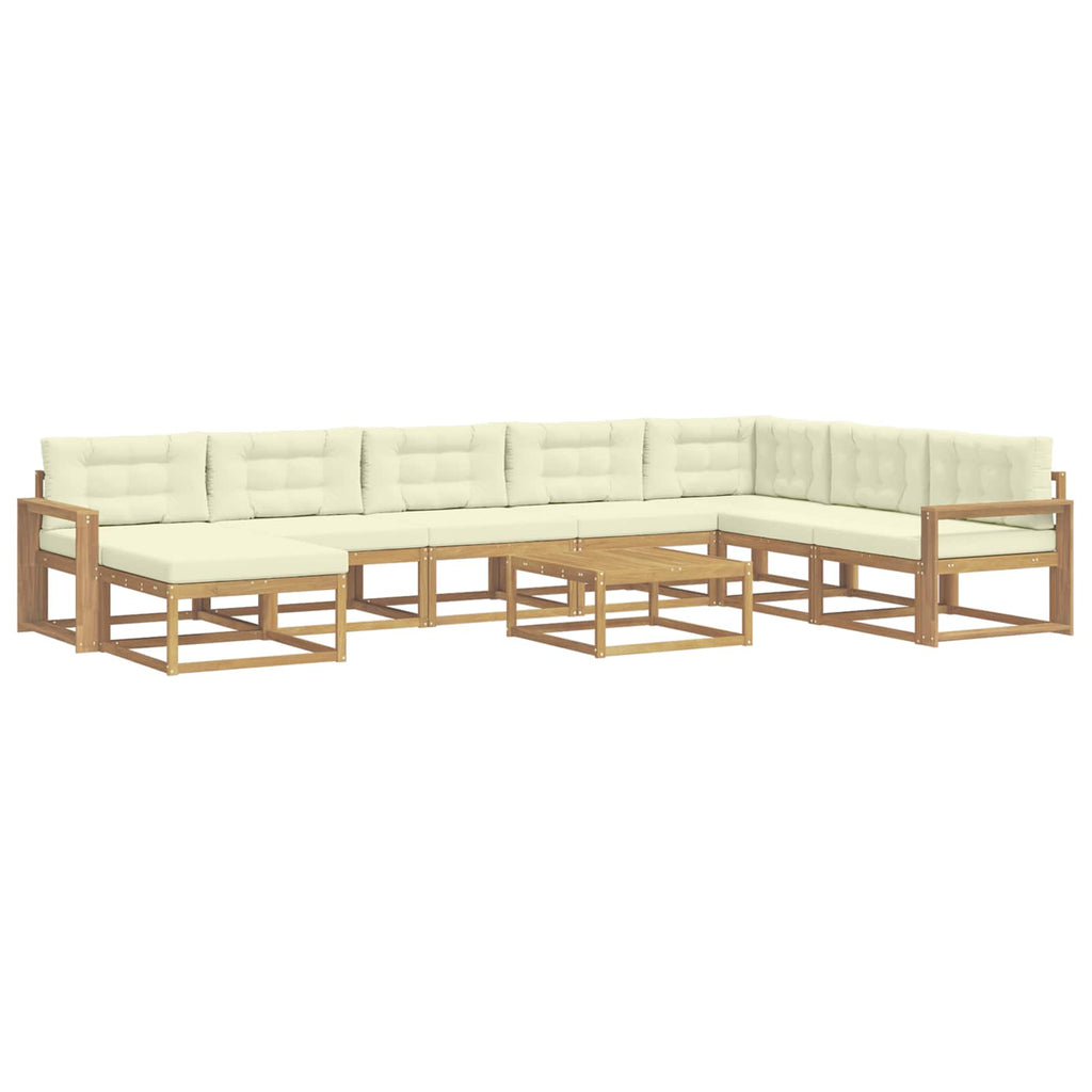 Outdoor-Sofagarnitur 9 pcs Weiß und Creme
