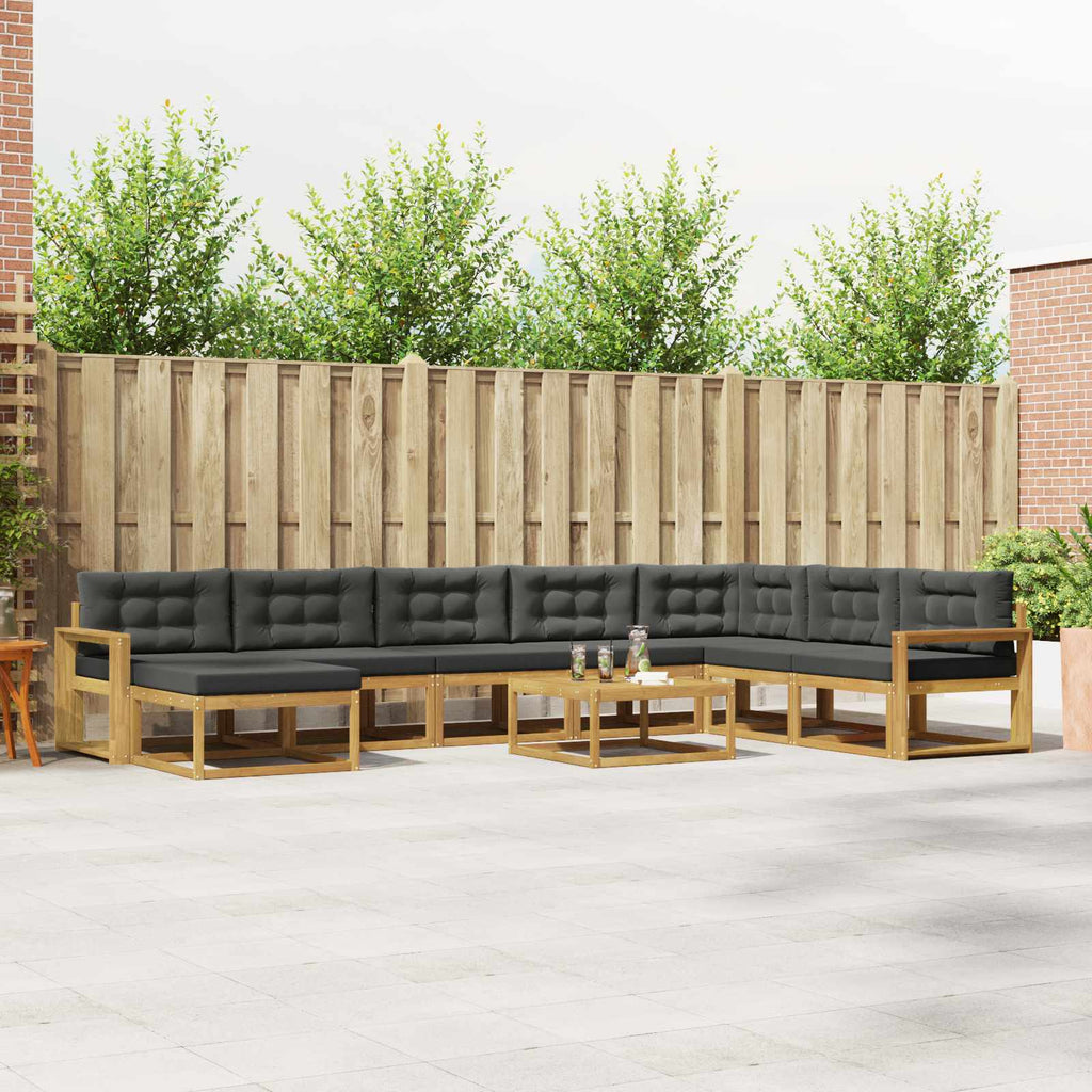 Outdoor-Sofagarnitur 9 pcs Weiß und Anthrazit
