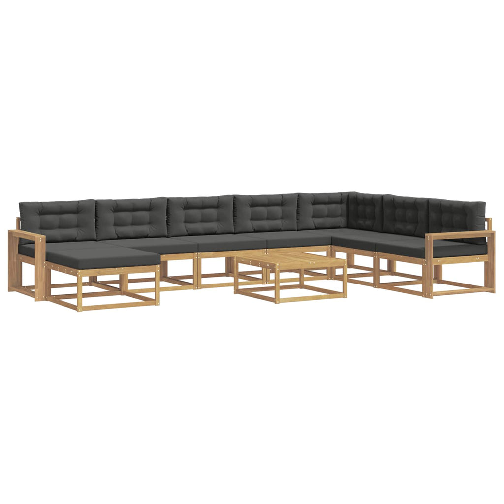 Outdoor-Sofagarnitur 9 pcs Weiß und Anthrazit