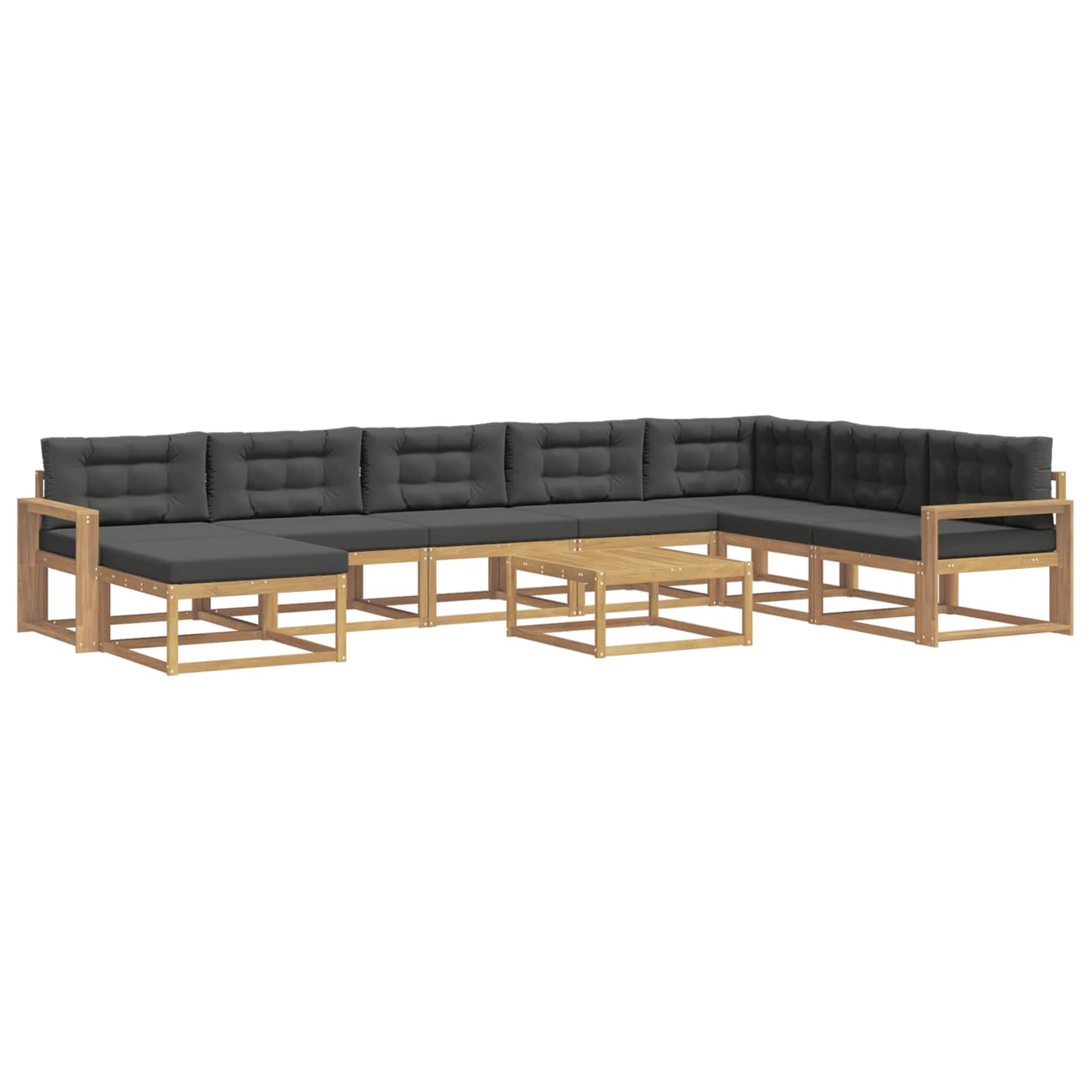 Outdoor-Sofagarnitur 9 pcs Weiß und Anthrazit