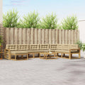 Outdoor-Sofagarnitur 9 pcs Weiß und Beige
