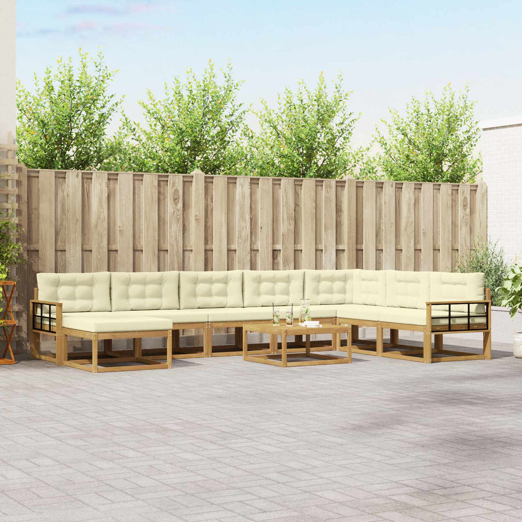 Outdoor-Sofagarnitur 9 pcs Weiß und Creme