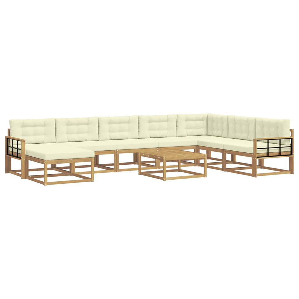 Outdoor-Sofagarnitur 9 pcs Weiß und Creme
