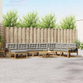 Outdoor-Sofagarnitur 9 pcs Weiß und Hellgrau