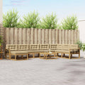 Outdoor-Sofagarnitur 9 pcs Weiß und Beige