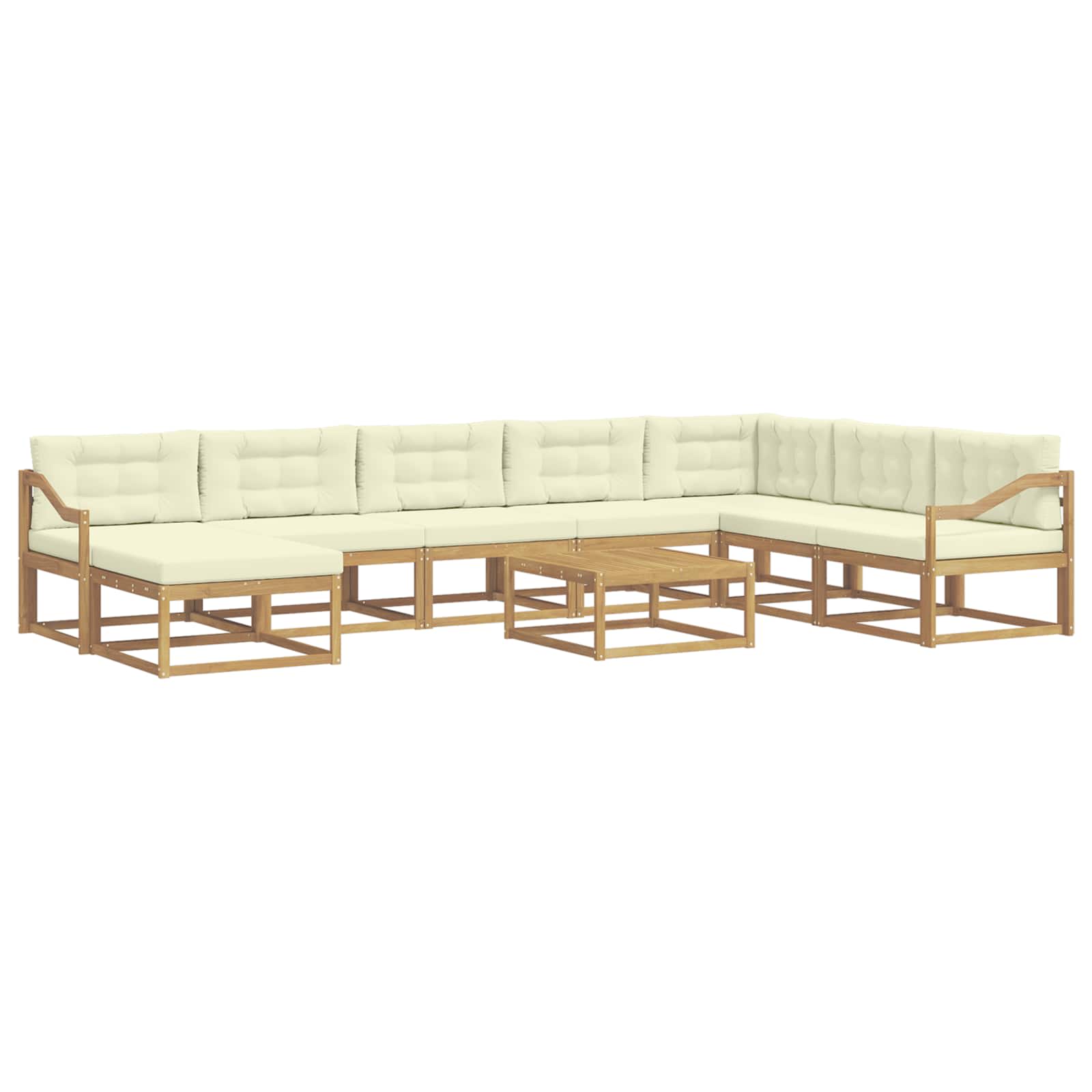 Outdoor-Sofagarnitur 9 pcs Weiß und Creme