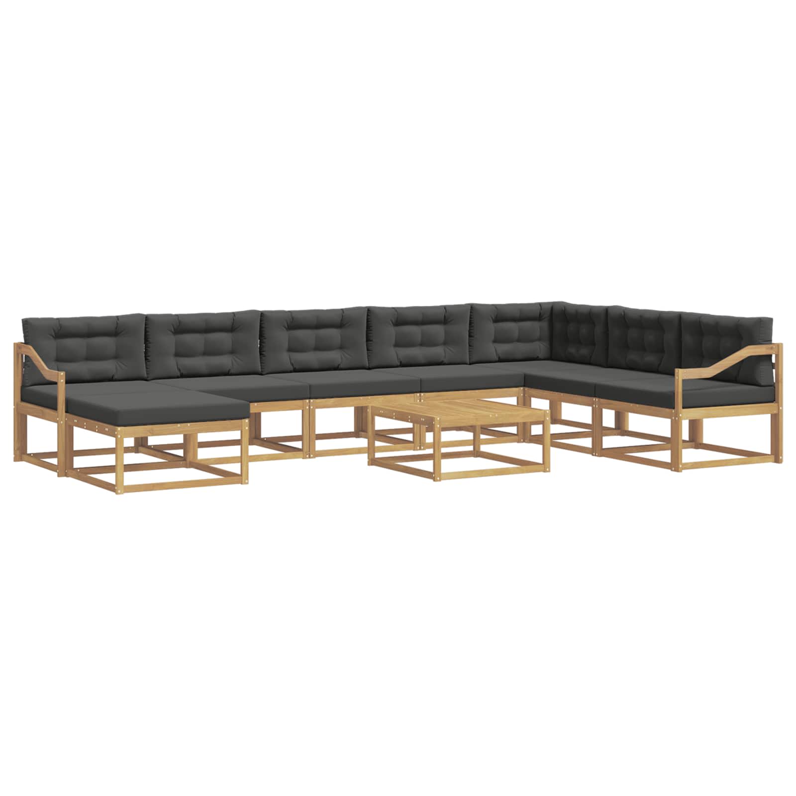 Outdoor-Sofagarnitur 9 pcs Weiß und Anthrazit
