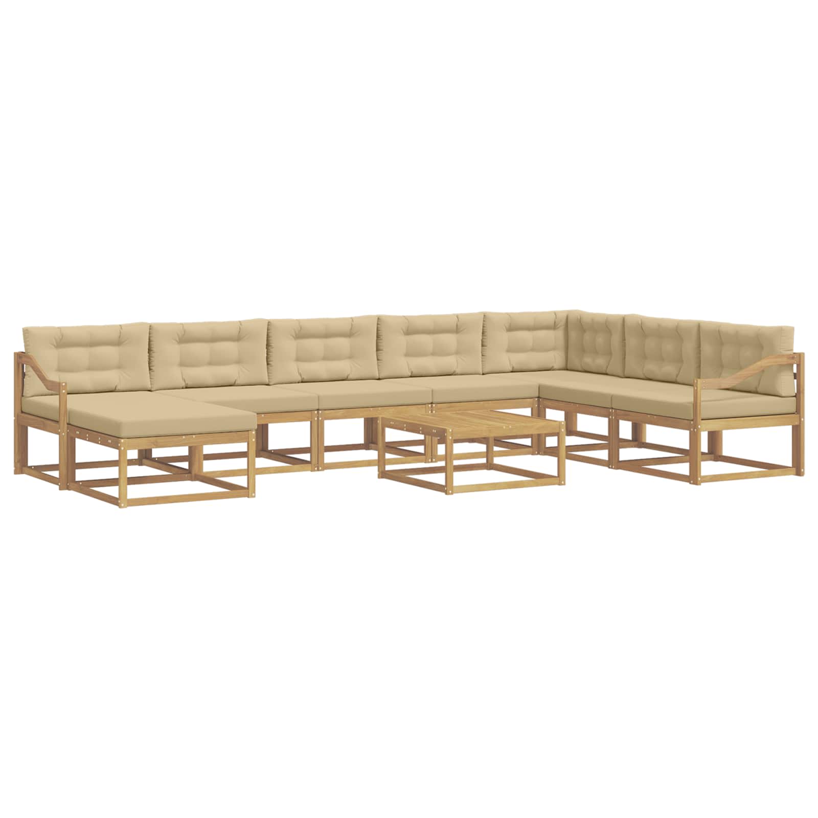 Outdoor-Sofagarnitur 9 pcs Weiß und Beige