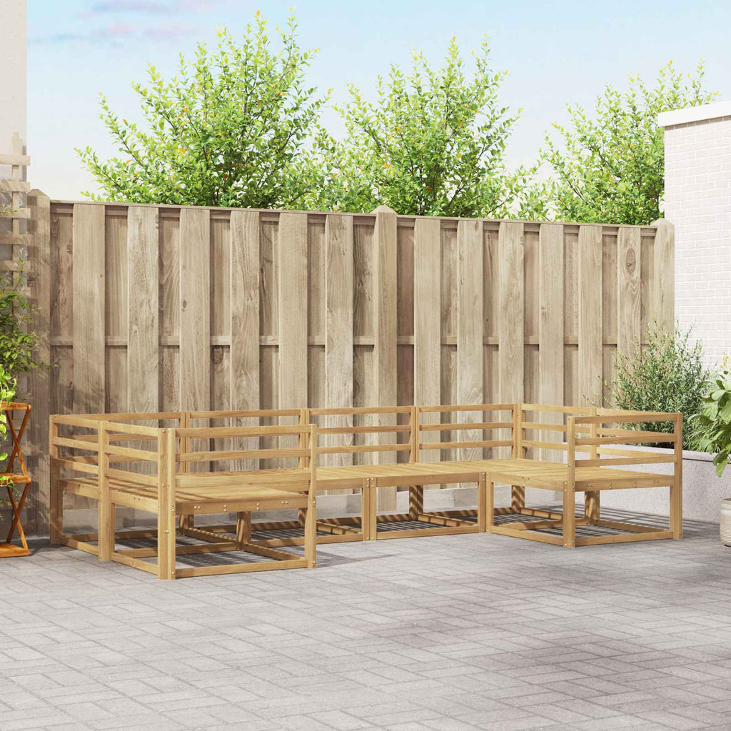 Outdoor-Sofagarnitur 6 pcs Weiß Massivholz Akazie