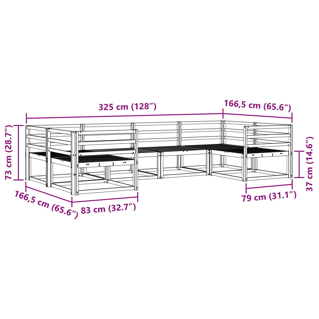Outdoor-Sofagarnitur 6 pcs Weiß Massivholz Akazie