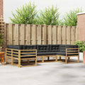 Outdoor-Sofagarnitur mit Kissen 6 pcs Weiß und Anthrazit