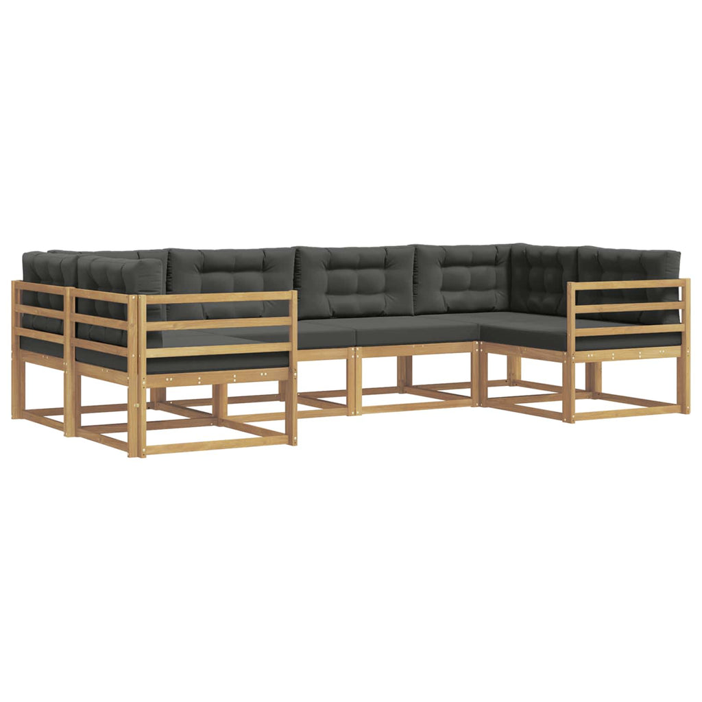 Outdoor-Sofagarnitur mit Kissen 6 pcs Weiß und Anthrazit