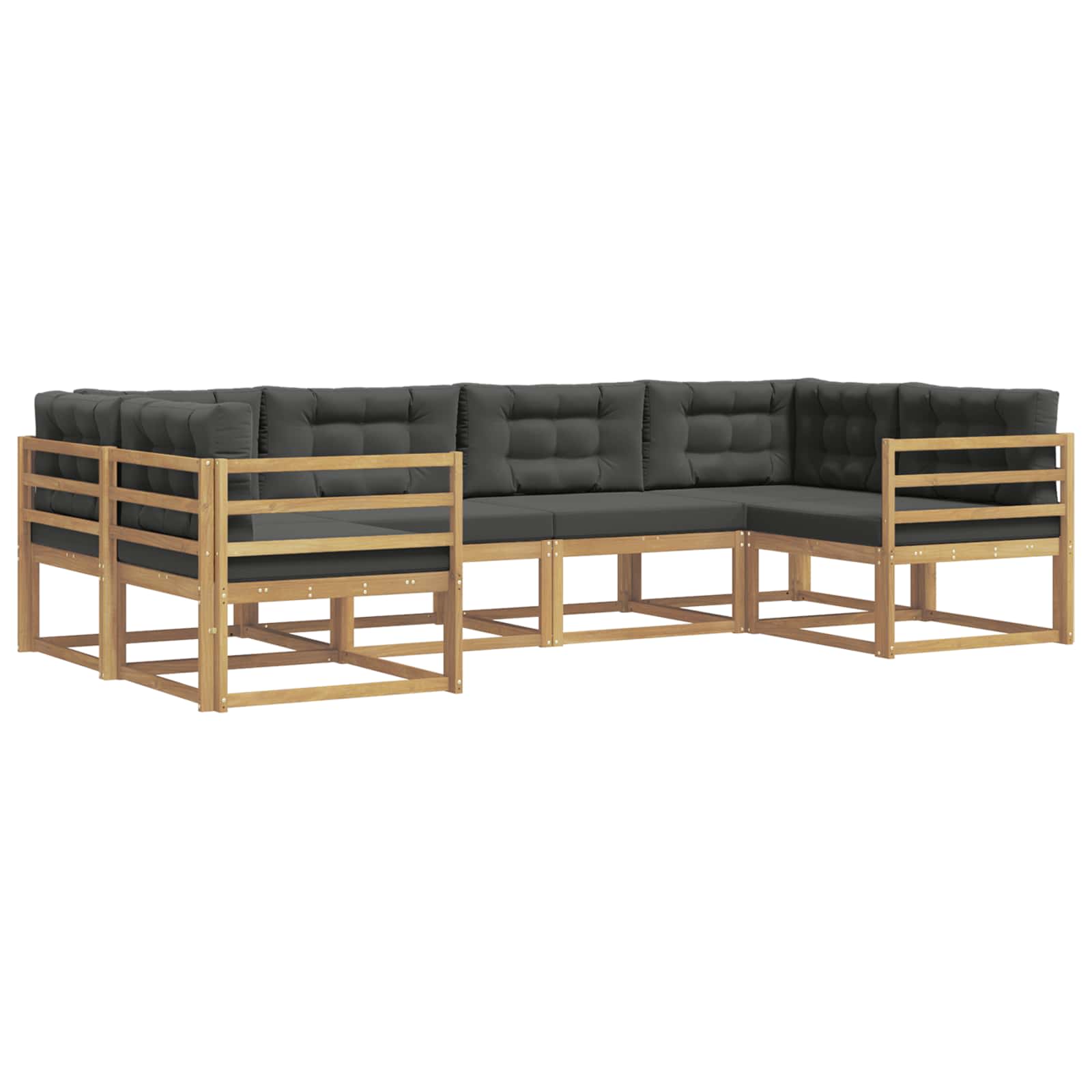 Outdoor-Sofagarnitur mit Kissen 6 pcs Weiß und Anthrazit