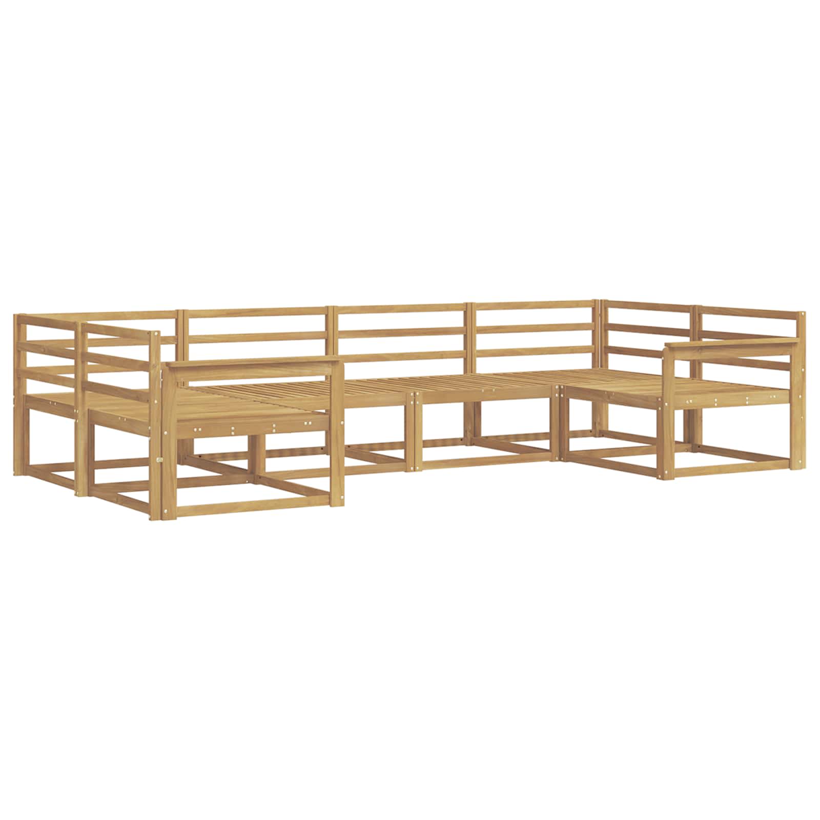 Outdoor-Sofagarnitur 6 pcs Weiß Massivholz Akazie