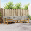 Outdoor-Sofagarnitur mit Kissen 6 pcs Weiß und Hellgrau