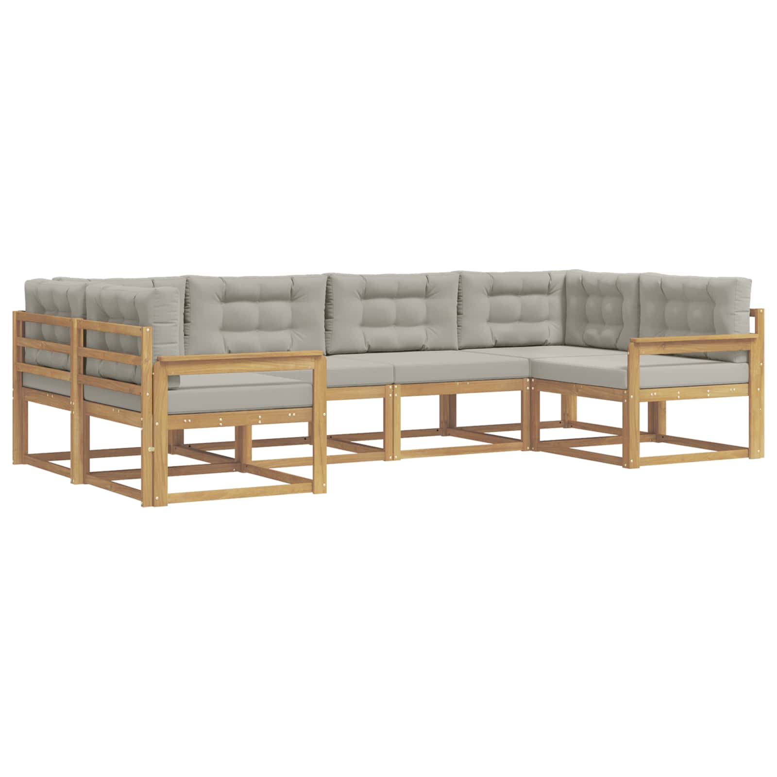 Outdoor-Sofagarnitur mit Kissen 6 pcs Weiß und Hellgrau