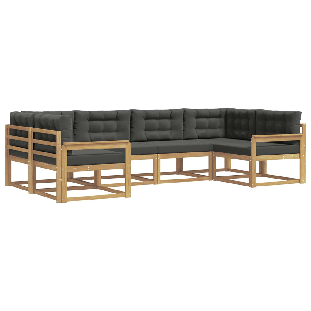 Outdoor-Sofagarnitur mit Kissen 6 pcs Weiß und Anthrazit