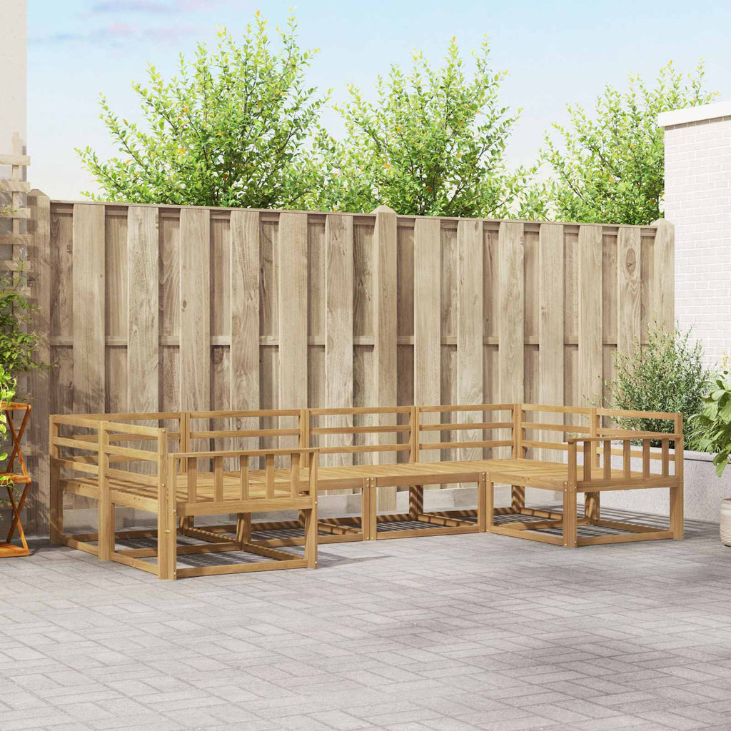 Outdoor-Sofagarnitur 6 pcs Weiß Massivholz Akazie