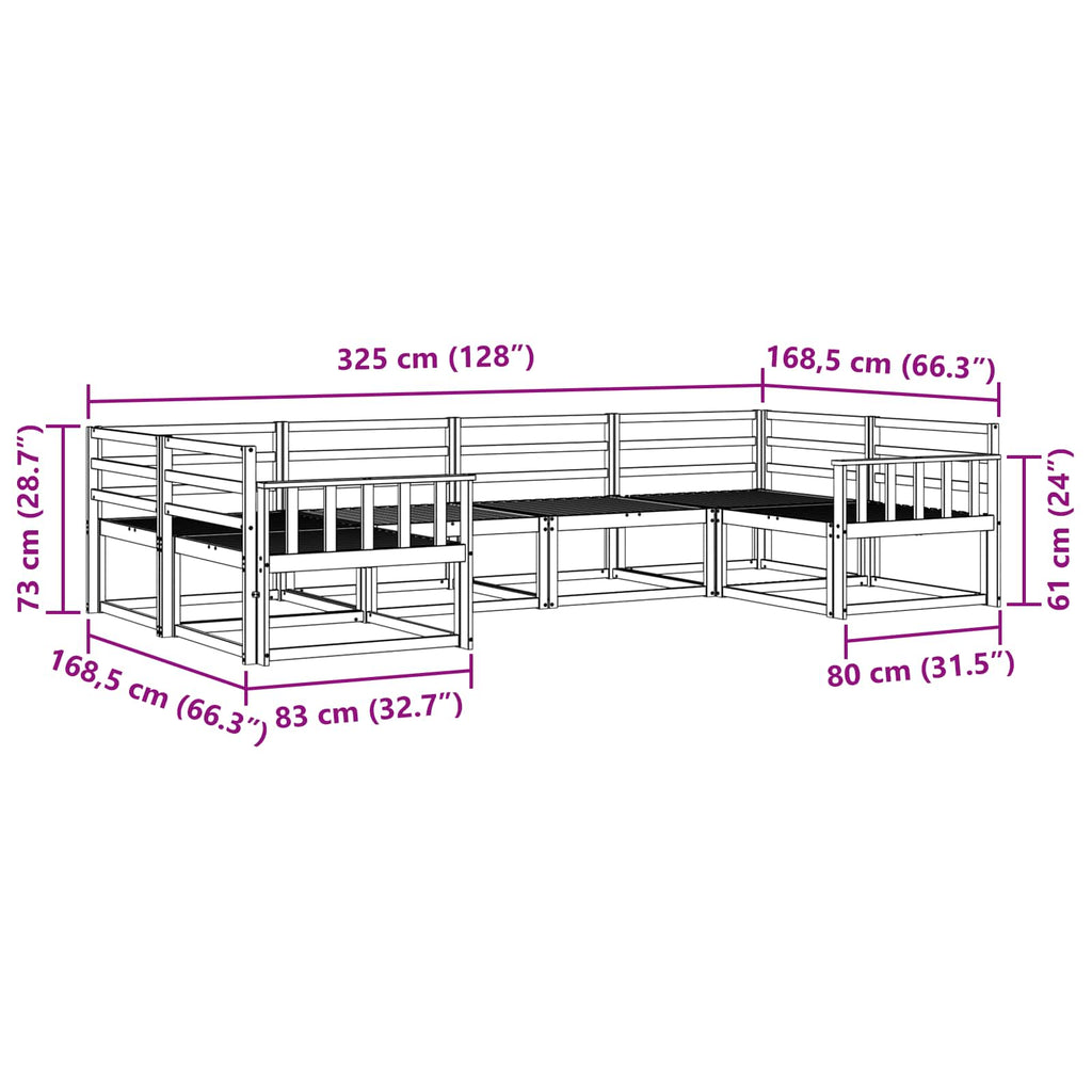 Outdoor-Sofagarnitur 6 pcs Weiß Massivholz Akazie