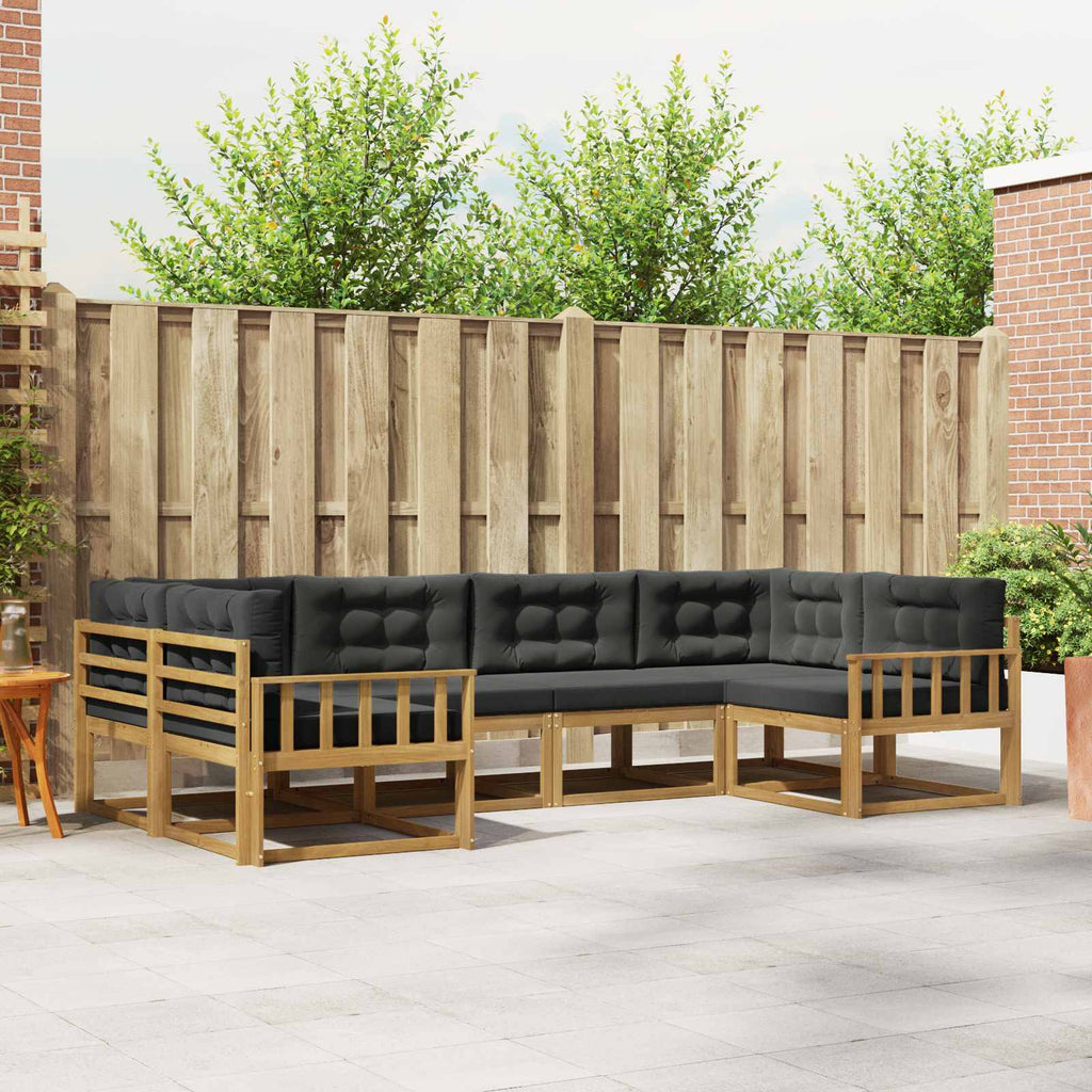 Outdoor-Sofagarnitur mit Kissen 6 pcs Weiß und Anthrazit