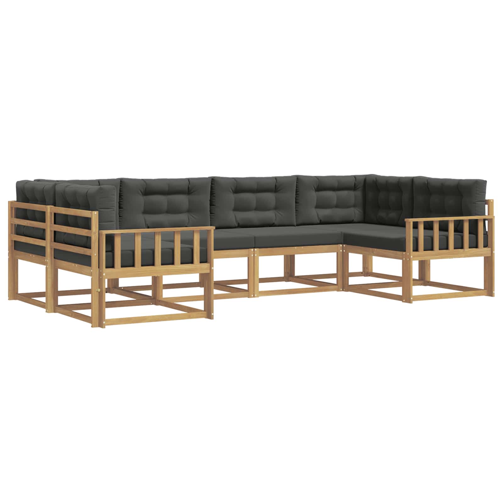 Outdoor-Sofagarnitur mit Kissen 6 pcs Weiß und Anthrazit