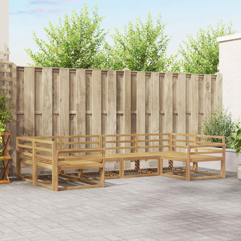 Outdoor-Sofagarnitur 6 pcs Weiß Massivholz Akazie