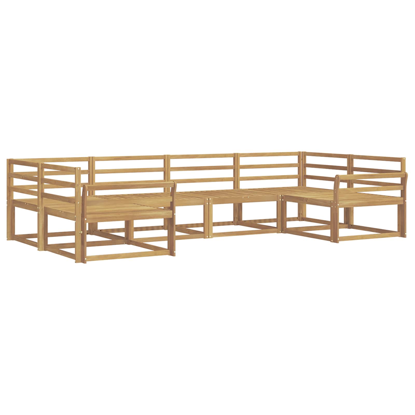 Outdoor-Sofagarnitur 6 pcs Weiß Massivholz Akazie