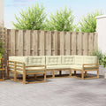 Outdoor-Sofagarnitur mit Kissen 6 pcs Weiß und Creme