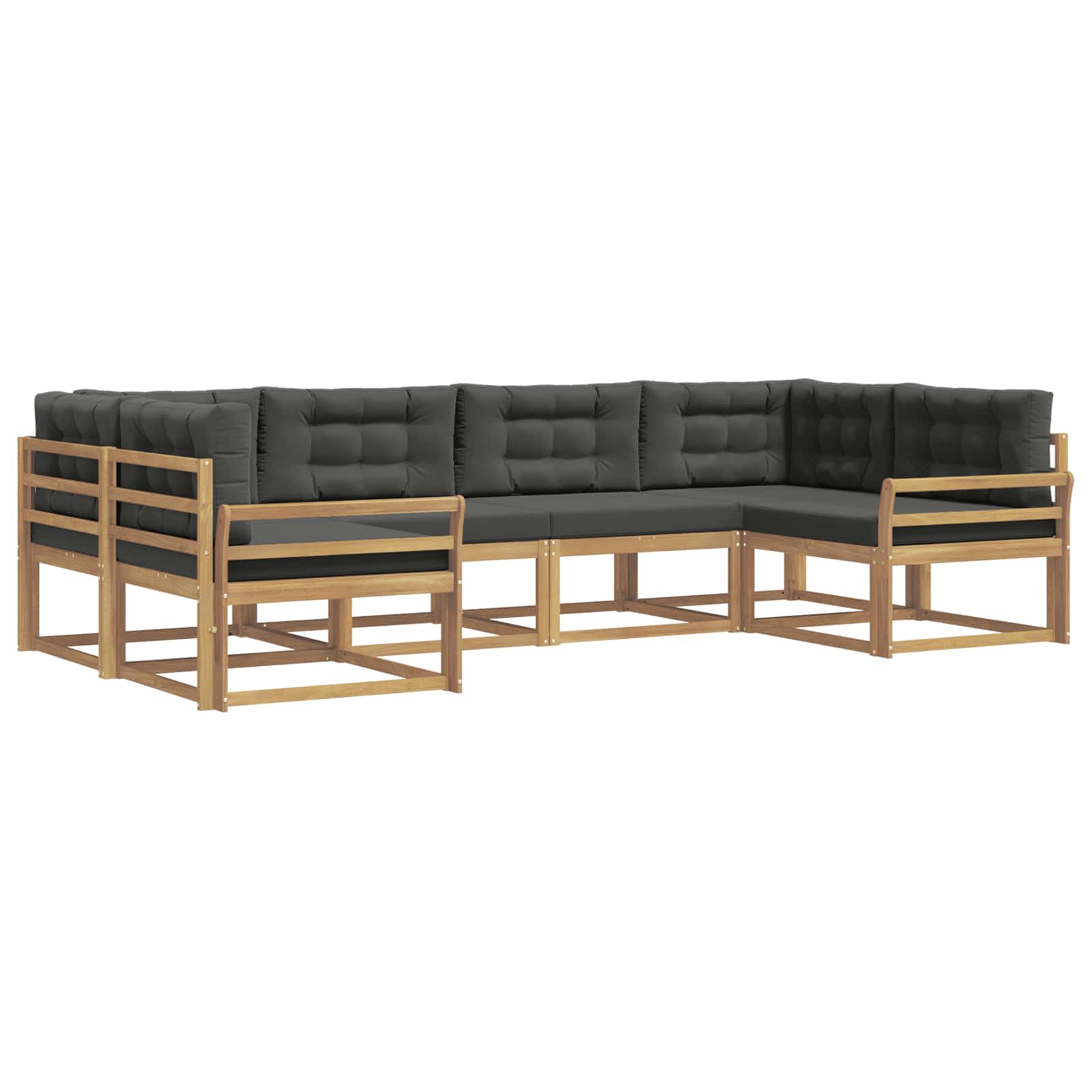Outdoor-Sofagarnitur mit Kissen 6 pcs Weiß und Anthrazit