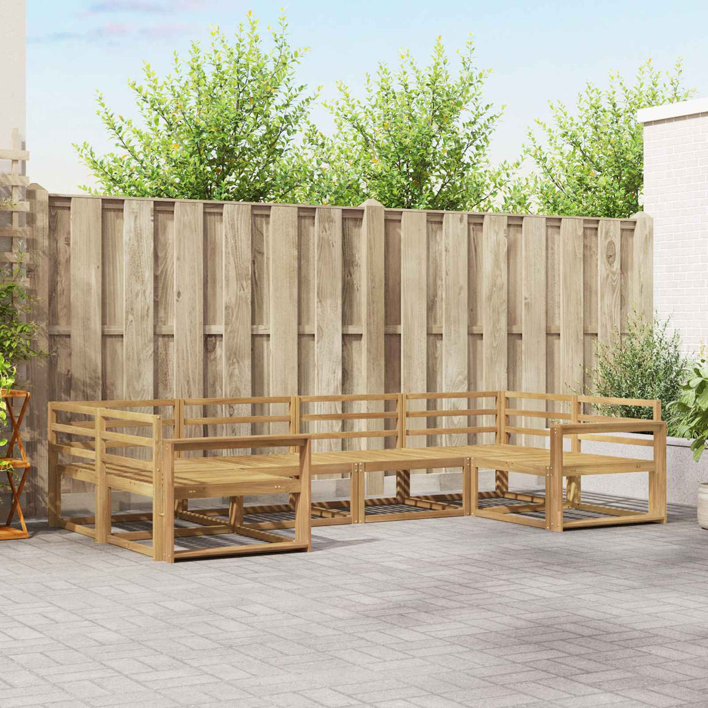 Outdoor-Sofagarnitur 6 pcs Weiß Massivholz Akazie