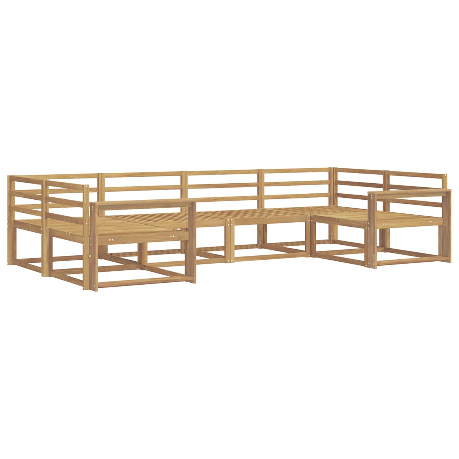 Outdoor-Sofagarnitur 6 pcs Weiß Massivholz Akazie