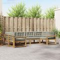 Outdoor-Sofagarnitur mit Kissen 6 pcs Weiß und Hellgrau