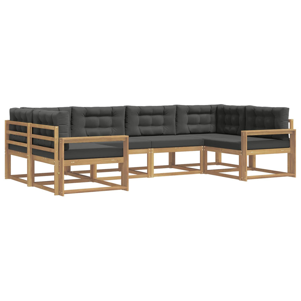 Outdoor-Sofagarnitur mit Kissen 6 pcs Weiß und Anthrazit