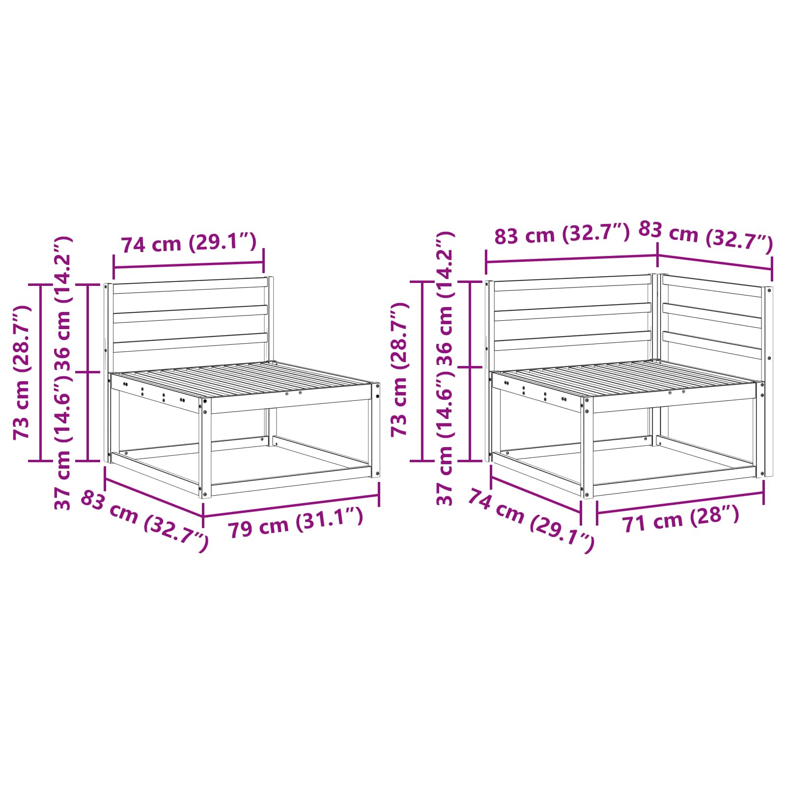 Outdoor-Sofagarnitur 6 pcs Weiß Massivholz Akazie