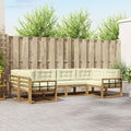 Outdoor-Sofagarnitur mit Kissen 6 pcs Weiß und Creme