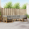 Outdoor-Sofagarnitur mit Kissen 6 pcs Weiß und Hellgrau
