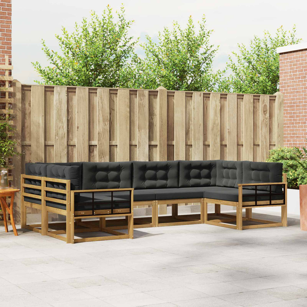 Outdoor-Sofagarnitur mit Kissen 6 pcs Weiß und Anthrazit