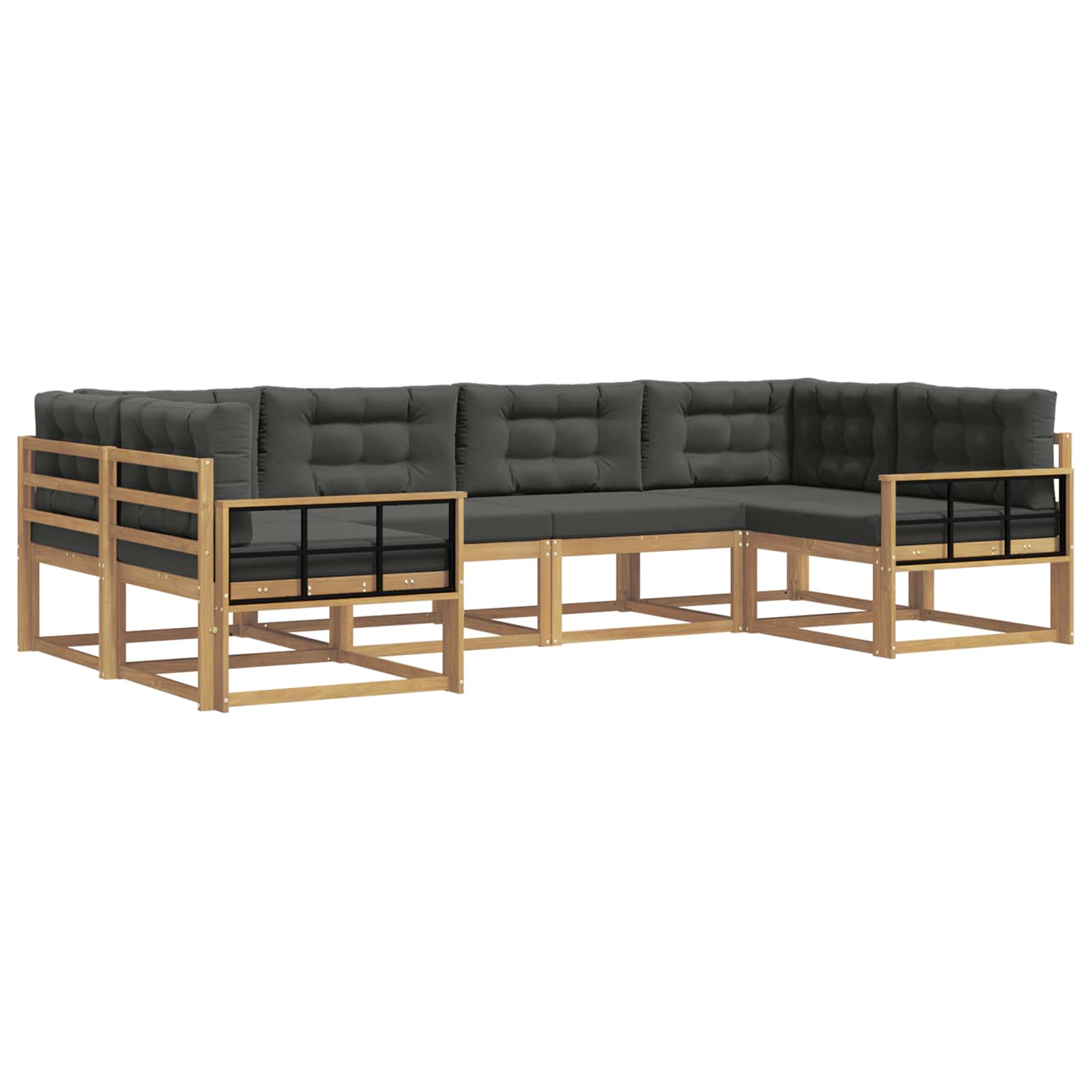 Outdoor-Sofagarnitur mit Kissen 6 pcs Weiß und Anthrazit